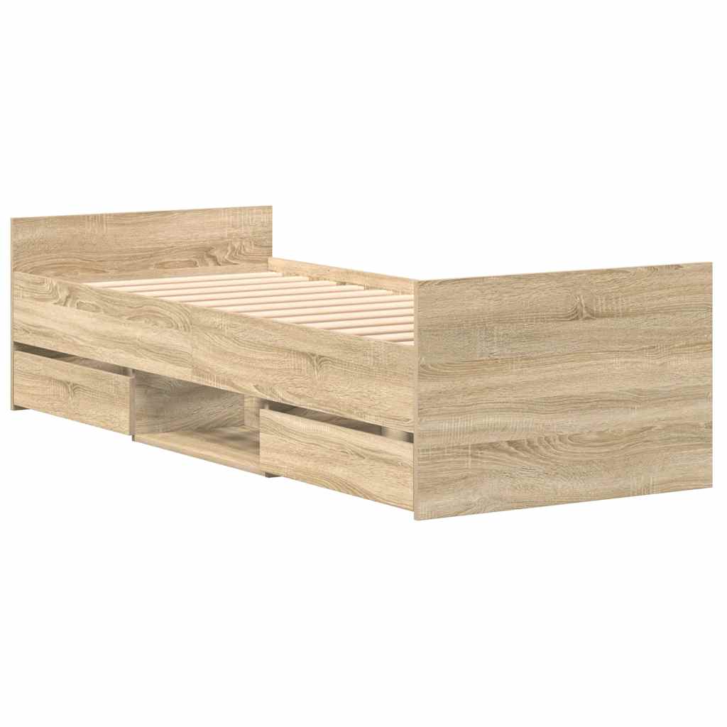 Bed Frame without Mattress Sonoma Oak 90x190 cm