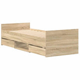 Bed Frame without Mattress Sonoma Oak 90x190 cm - Low Angle