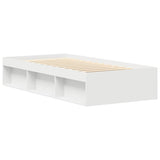Bed Frame without Mattress White 90x190 cm - Close-Up Angle
