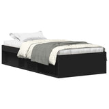 Bed Frame without Mattress Black 90x190 cm - Front View