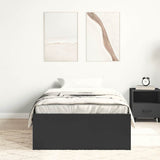 Bed Frame without Mattress Black 90x190 cm - Side View