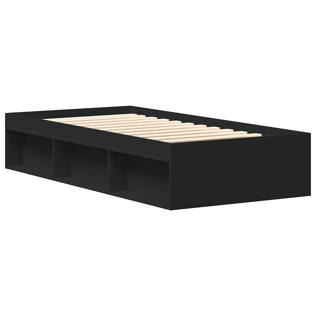 Bed Frame without Mattress Black 90x190 cm