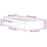 Bed Frame without Mattress Sonoma Oak 90x190 cm