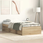 Bed Frame without Mattress Sonoma Oak 90x190 cm