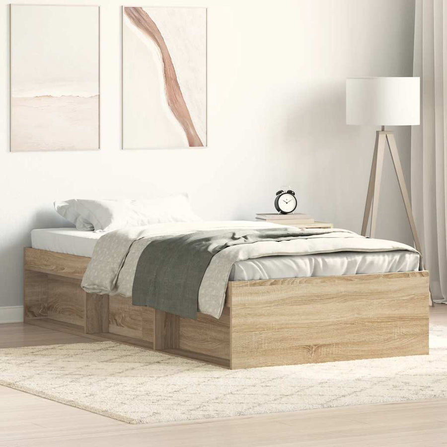 Bed Frame without Mattress Sonoma Oak 90x190 cm