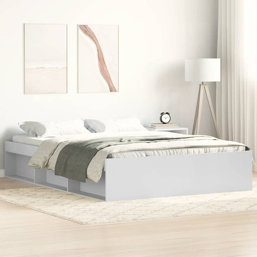 Bed Frame without Mattress White 150x200 cm