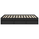 Bed Frame without Mattress Black 150x200 cm