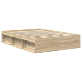 Bed Frame without Mattress Sonoma Oak 150x200 cm - Close-Up Angle