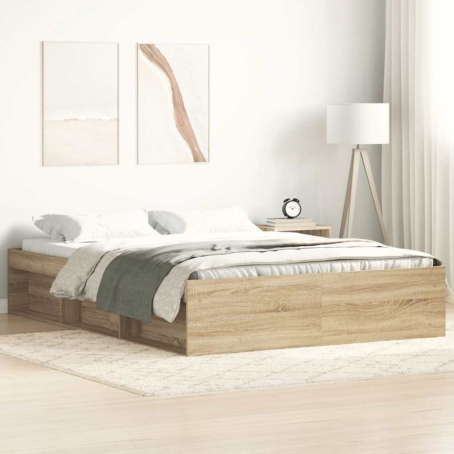 Bed Frame without Mattress Sonoma Oak 150x200 cm King Size