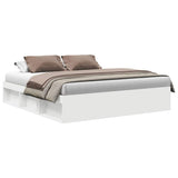 Bed Frame without Mattress White 183x203 cm King