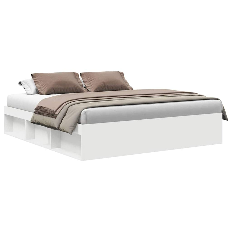 Bed Frame without Mattress White 180x200 cm Super King Size, image 2