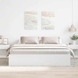 Bed Frame without Mattress White 183x203 cm King - Side View