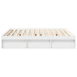 Bed Frame without Mattress White 183x203 cm King - Rear View