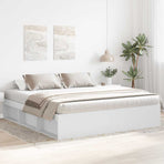 Bed Frame without Mattress White 180x200 cm Super King Size