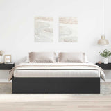 Bed Frame without Mattress Black 183x203 cm King - Side View