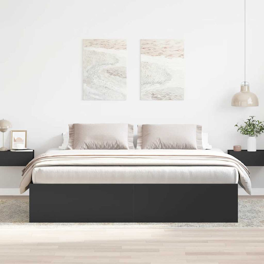 Bed Frame without Mattress Black 180x200 cm Super King Size