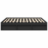 Bed Frame without Mattress Black 183x203 cm King - Rear View
