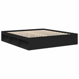 Bed Frame without Mattress Black 183x203 cm King - Close-Up Angle