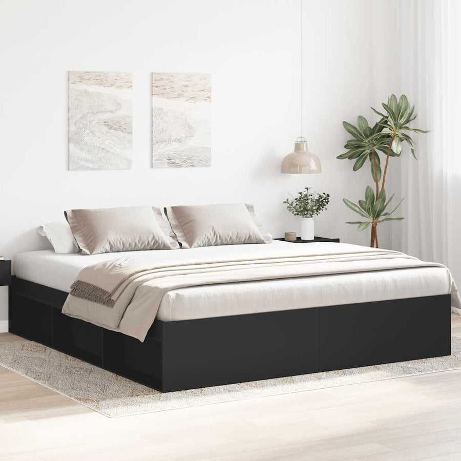 Bed Frame without Mattress Black 180x200 cm Super King Size
