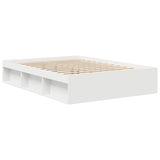 Bed Frame without Mattress White 135x190 cm - Side View