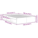 Bed Frame without Mattress White 135x190 cm - Extra Image