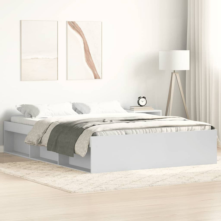 Bed Frame without Mattress White 135x190 cm