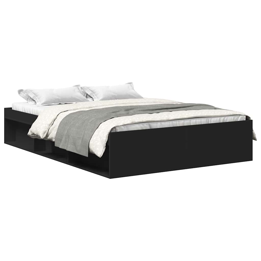 Bed Frame without Mattress Black 135x190 cm