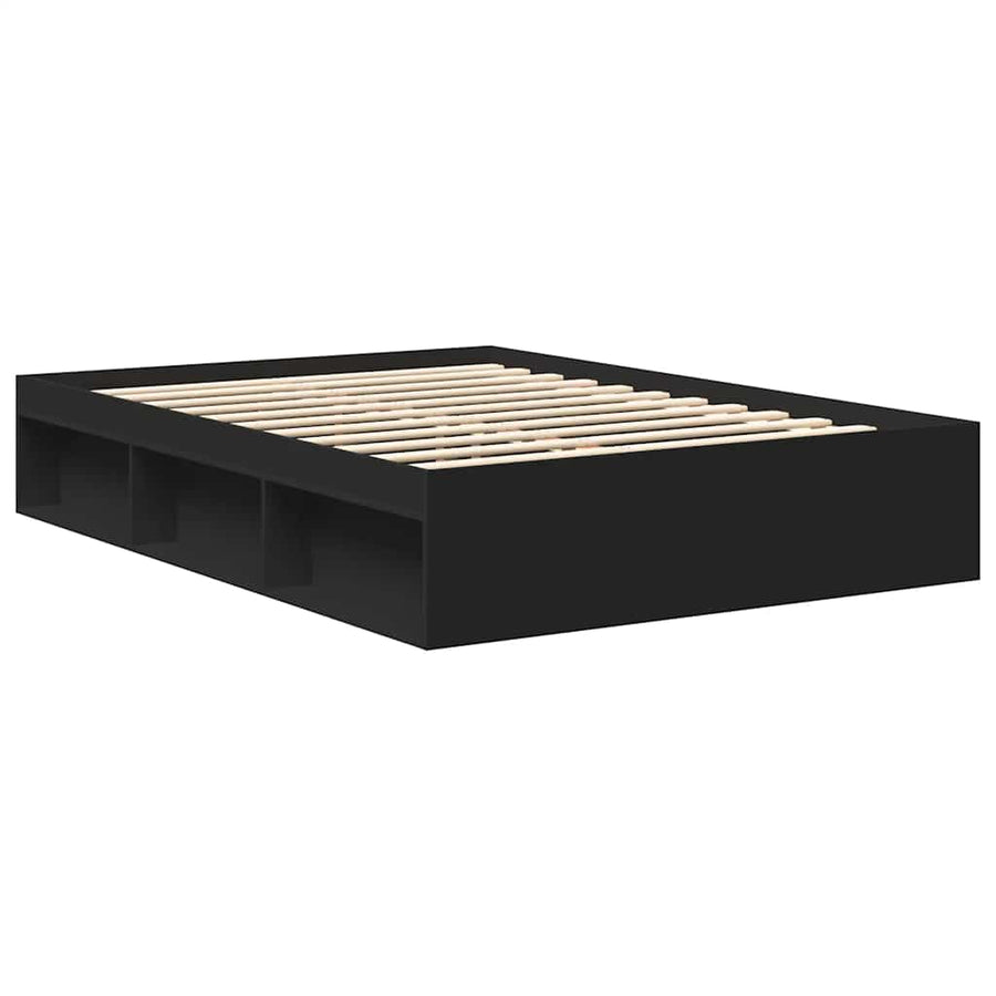 Bed Frame without Mattress Black 135x190 cm