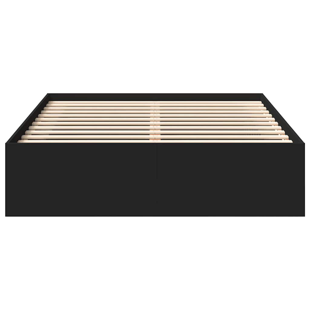 Bed Frame without Mattress Black 135x190 cm