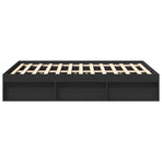 Bed Frame without Mattress Black 135x190 cm
