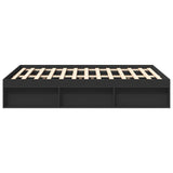 Bed Frame without Mattress Black 135x190 cm - Rear View