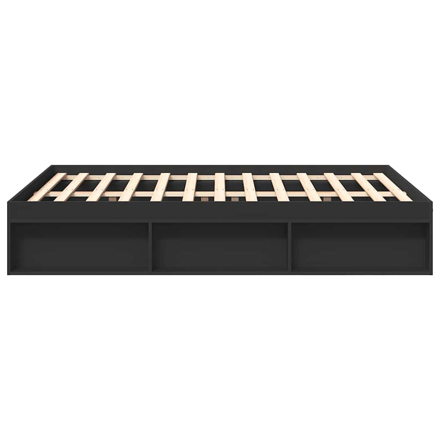 Bed Frame without Mattress Black 135x190 cm