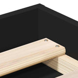 Bed Frame without Mattress Black 135x190 cm - Low Angle