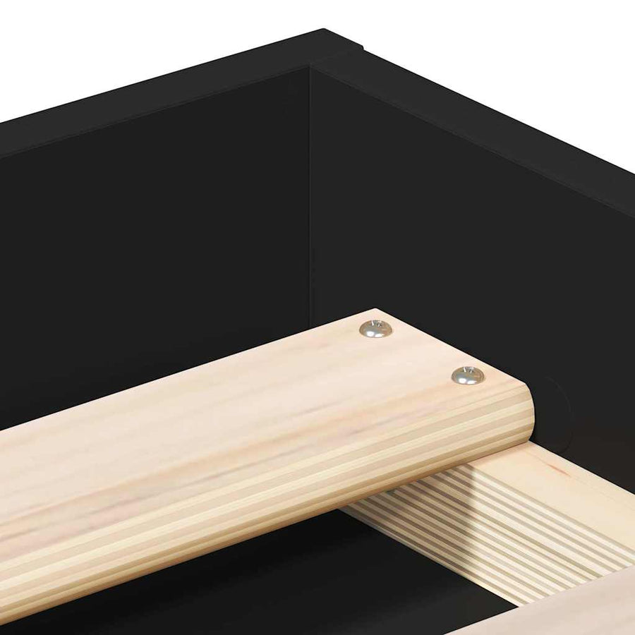 Bed Frame without Mattress Black 135x190 cm