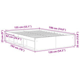 Bed Frame without Mattress Black 135x190 cm - Extra Image
