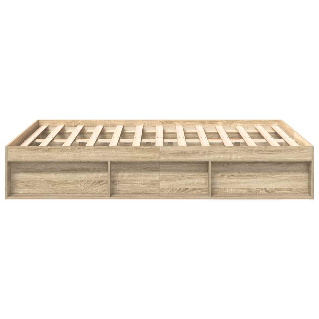 Bed Frame without Mattress Sonoma Oak 135x190 cm