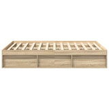 Bed Frame without Mattress Sonoma Oak 135x190 cm