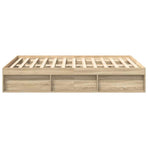 Bed Frame without Mattress Sonoma Oak 135x190 cm