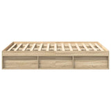 Bed Frame without Mattress Sonoma Oak 135x190 cm - Rear View