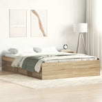 Bed Frame without Mattress Sonoma Oak 135x190 cm