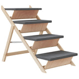 Dog Stair Grey 105x47 cm Solid Wood Fir - Front View