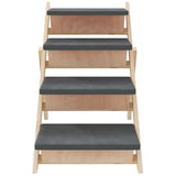Dog Stair Grey 105x47 cm Solid Wood Fir - 45-Degree Angle