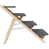 Dog Stair Grey 105x47 cm Solid Wood Fir - Rear View