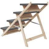 Dog Stair Grey 105x47 cm Solid Wood Fir - Close-Up Angle