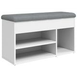 Shoe Bench White 82x32x45.5 cm Engineered Wood - Front View