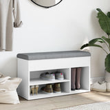 Shoe Bench White 82x32x45.5 cm Engineered Wood - Side View