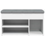 Shoe Bench White 82x32x45.5 cm Engineered Wood - Rear View
