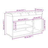 Shoe Bench White 82x32x45.5 cm Engineered Wood