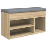 Shoe Bench Sonoma Oak 82x32x45,5 cm Engineered Wood - Front View