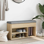 Shoe Bench Sonoma Oak 82x32x45,5 cm Engineered Wood
